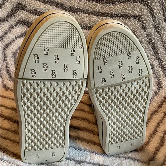 R13 Kurt Double Grommet Platform High Top Zebra Sneakers - Picture 9 of 11